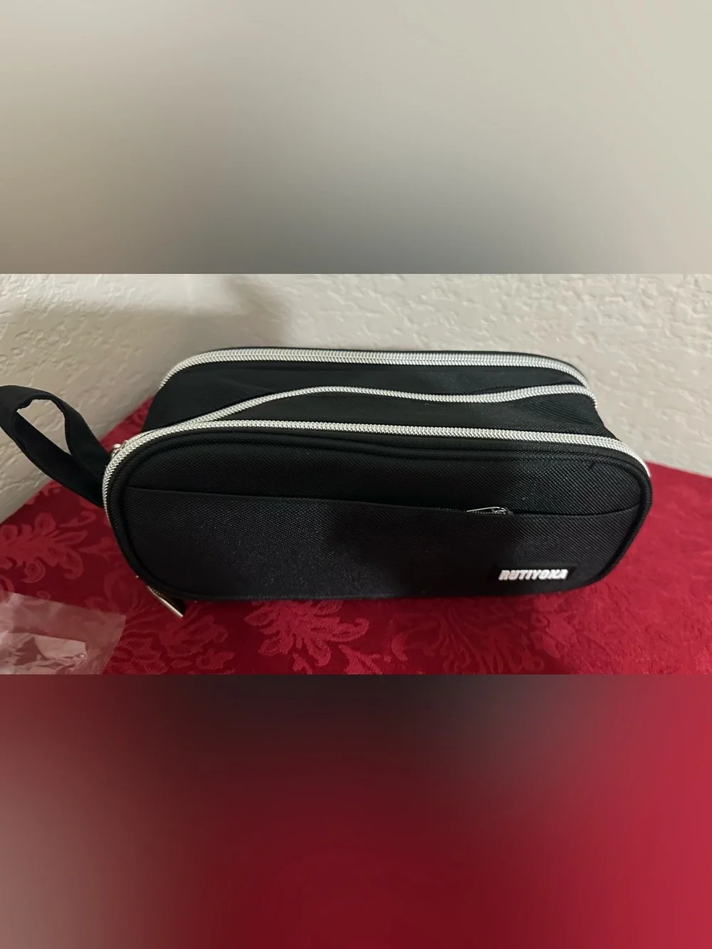 Black Dual-Zip Pencil Case